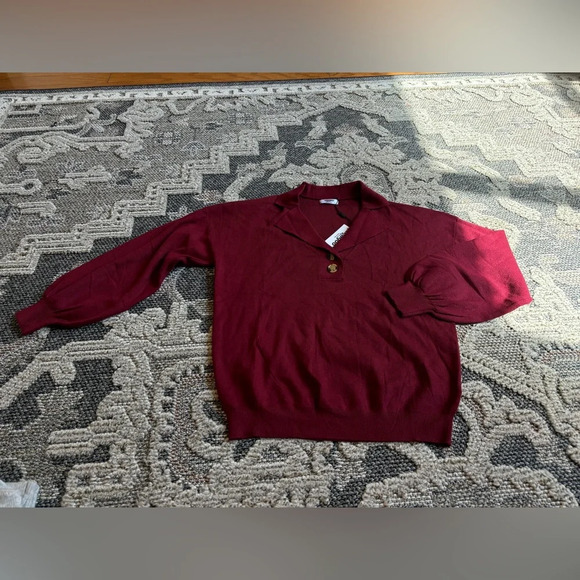 Zeagoo Knotted Sweater with Collar and Buttons Bradn from Amazon Size Large - Picture 1 of 4